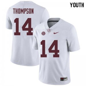 NCAA Youth Alabama Crimson Tide #14 Deionte Thompson Stitched College Nike Authentic White Football Jersey YS17E14YO